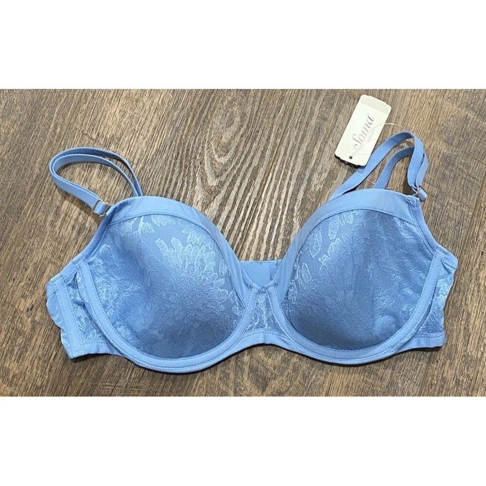 Soma Bra 36c Blue Lightest Lift Modern Demi Allure Lace Underwire Stretch NEW